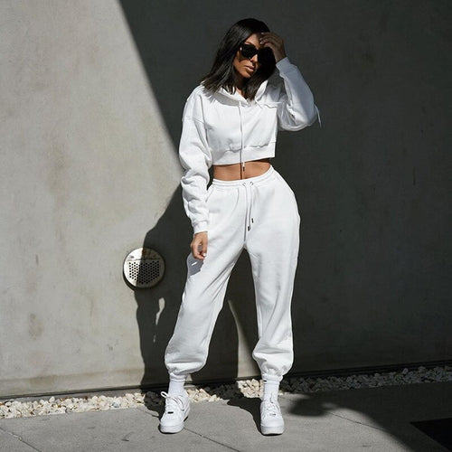 Fashion Winter Tracksuit Hoodie and Sweatpants Sports Set