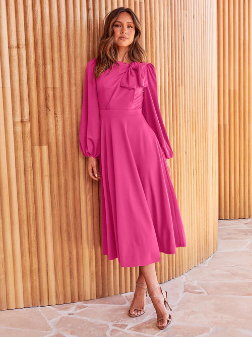 Autumn And Winter Solid Color Dress Women