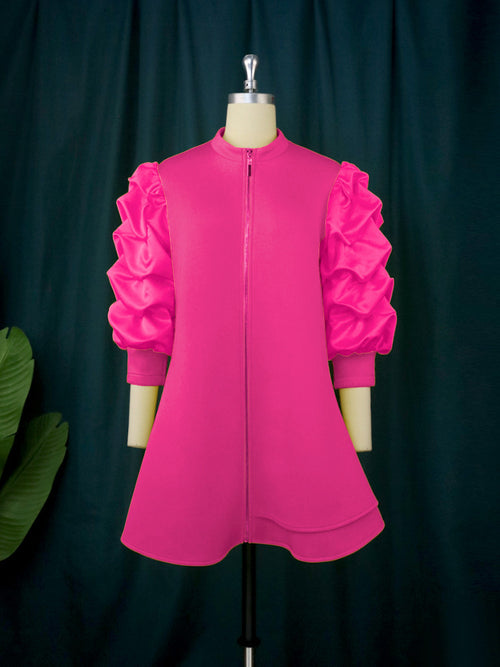 Small Stand Collar Mini Dress