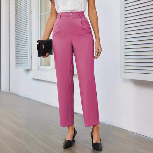 Woven Elastic Waist Suit Trousers