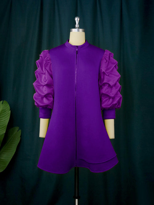 Small Stand Collar Mini Dress