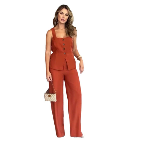 Elegant Wide Leg Trousers Suit