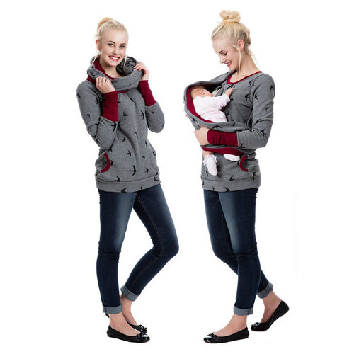 Sweatshirt Hoodie Women Long Sleeve Breastfeeding Shirt