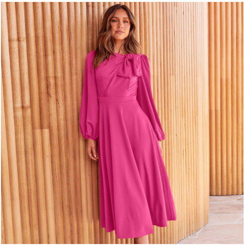 Autumn And Winter Solid Color Dress Women