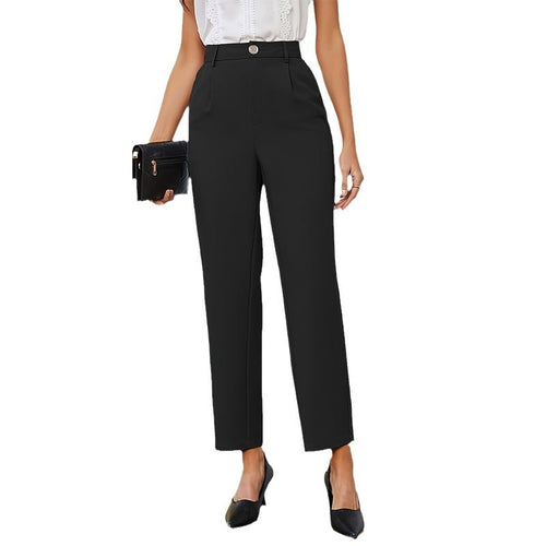 Woven Elastic Waist Suit Trousers