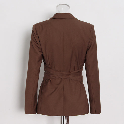 High Waist Straight Trousers Suit