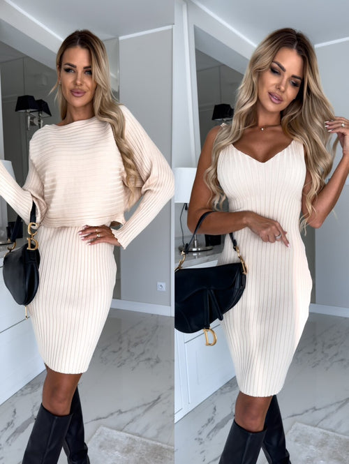 2pcs Suit Top And Tight Suspender Skirt