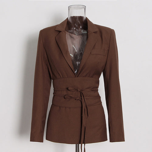 High Waist Straight Trousers Suit